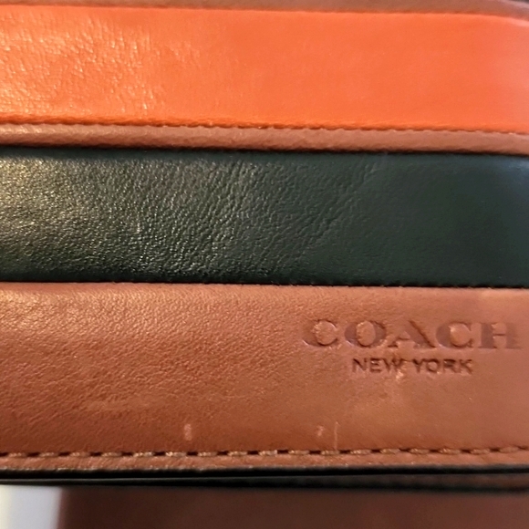 New Coach Tricolor Men's Leather Wallet with Removable Credit Card Holder - Picture 7 of 9